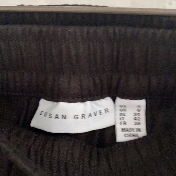 Susan Graver Black Pants with Crochet Detail 6 - Picture 6 of 8